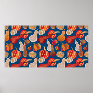 Affiche Thanksgiving. Automne. illustration avec citrouill