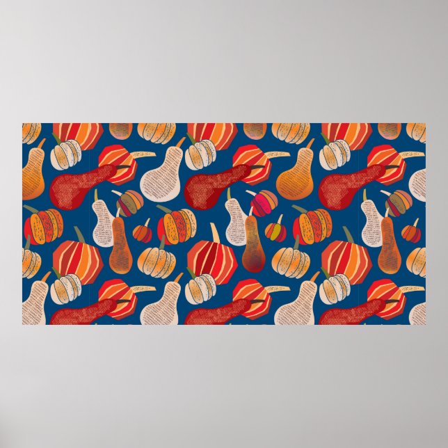 Affiche Thanksgiving. Automne. illustration avec citrouill (Devant)