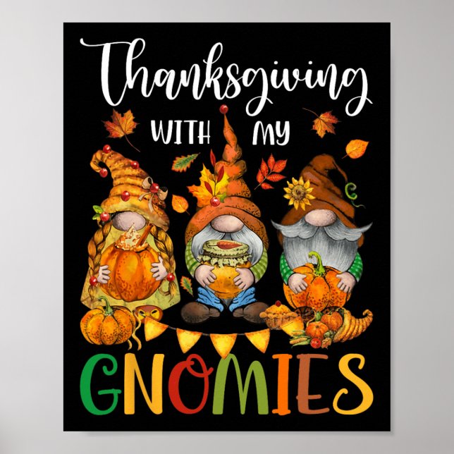 Affiche Thanksgiving Avec Mes Gnomies Automne Vibes (Devant)