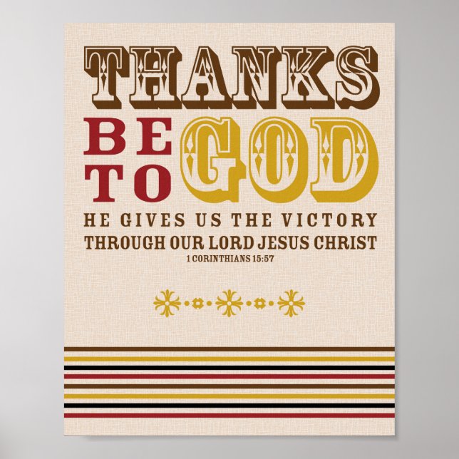 Affiche Thanksgiving Christian Faith Bible Verse Citation (Devant)