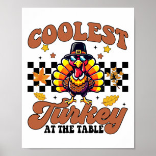 Affiche Thanksgiving Coolest Turquie Au Dîner De Table Gi