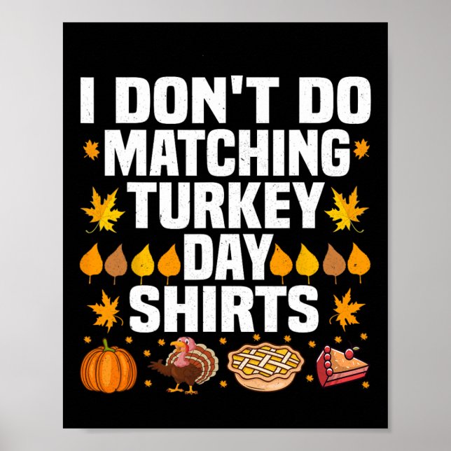 Affiche Thanksgiving Couple Drôle Je ne fais pas correspon (Devant)