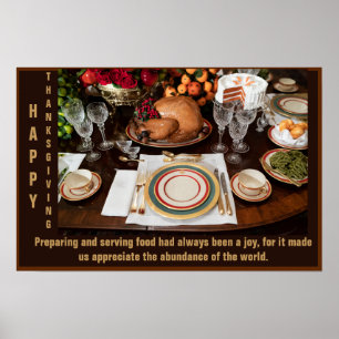 Affiche Thanksgiving Day citation de reconnaissance et JOY