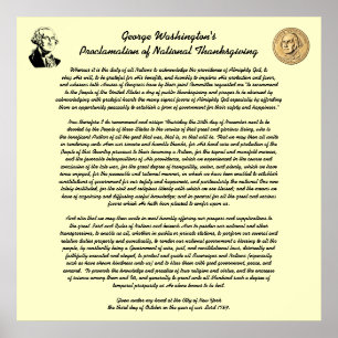 Affiche Thanksgiving Day Proclamation by George Washington