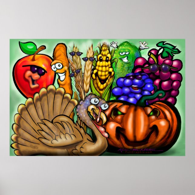 Affiche Thanksgiving Dinner Party (Devant)