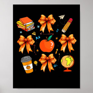 Affiche Thanksgiving enseignant Coquette enseignant Bow Au