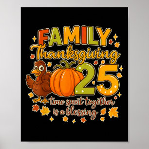 Affiche Thanksgiving Familial 2025 Temps Passé Ensemble Es