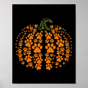 Affiche Thanksgiving Halloween Affaire Cute Paws Pumkin Pe