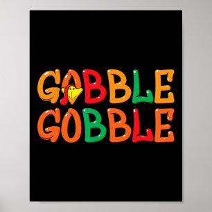 Affiche Thanksgiving Hommes Femmes Turquie Jour Gobbl Gobb
