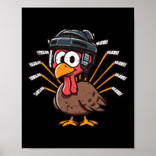Affiche Thanksgiving Ice Hockey Turquie Jour Sport Hommes