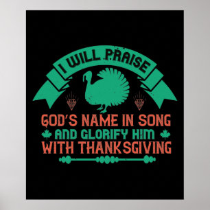 Affiche Thanksgiving - Je Louerai le nom de Dieu