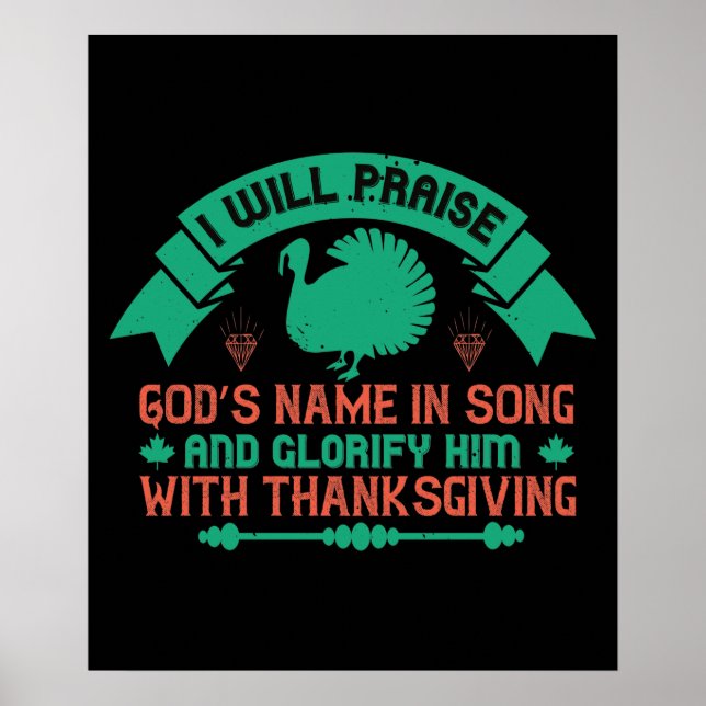 Affiche Thanksgiving - Je Louerai le nom de Dieu (Devant)