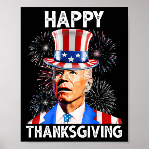 Affiche Thanksgiving Joe Biden Firework Patriotique 4ème D