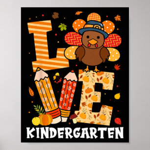 Affiche Thanksgiving Love Kindergarten Enseignant Turquie