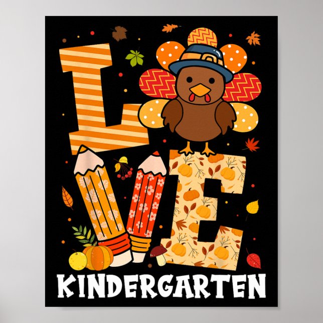 Affiche Thanksgiving Love Kindergarten Enseignant Turquie  (Devant)