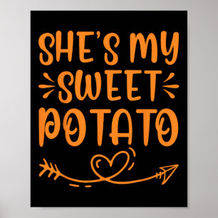 Affiche Thanksgiving Matching Couple She's My Sweet Potato