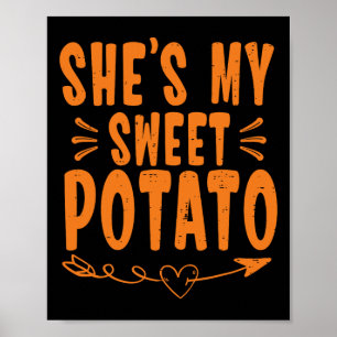 Affiche Thanksgiving Matching Couple She's My Sweet Potato