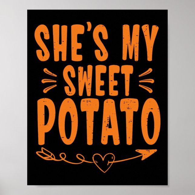 Affiche Thanksgiving Matching Couple She's My Sweet Potato (Devant)