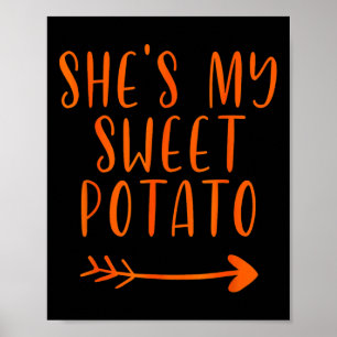 Affiche Thanksgiving Matching Couple Shirts My Sweet Potat