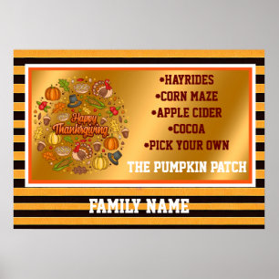 Affiche Thanksgiving Moderne Belle Collection Automne