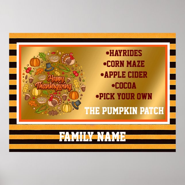 Affiche Thanksgiving Moderne Belle Collection Automne (Devant)