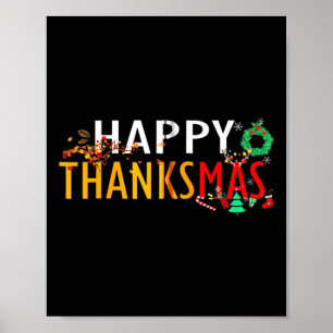 Affiche Thanksgiving Noël Joyeux Thanksmas 2023