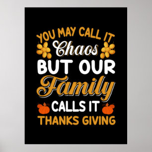 Affiche Thanksgiving Notre Famille L'Appelle Merci Giving