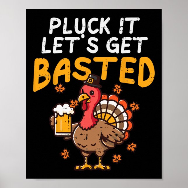Affiche Thanksgiving Pluck Il Lets Se Baser Funny Fall D (Devant)