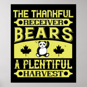 Affiche Thanksgiving - Récepteur Remercié Bears Harvest