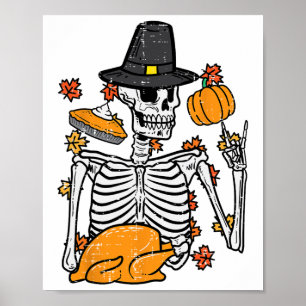 Affiche Thanksgiving Rocker Skeleton Rock Huit Hommes Bo