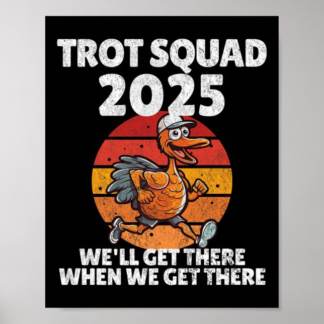 Affiche Thanksgiving Running Turkey Trot Squad 2025, Trot (Devant)