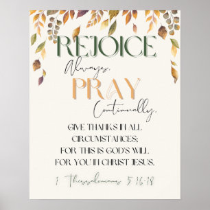Affiche Thanksgiving Scripture Wall Art 1 Thessaloniens 5