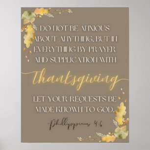 Affiche Thanksgiving Scripture Wall Art-Phillippians 4:6