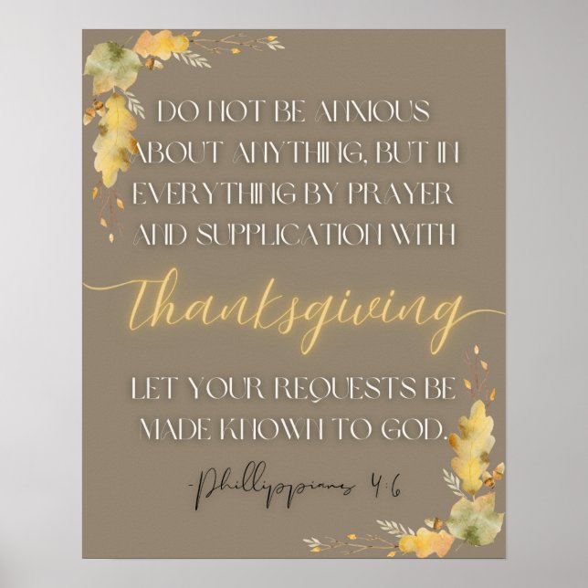 Affiche Thanksgiving Scripture Wall Art-Phillippians 4:6 (Devant)