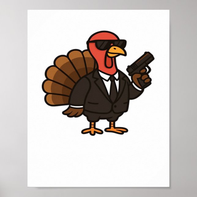 Affiche Thanksgiving Secret Agent Turkey Classic T-Shirt (Devant)
