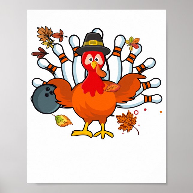Affiche Thanksgiving Turkey Bowling Ball (Devant)