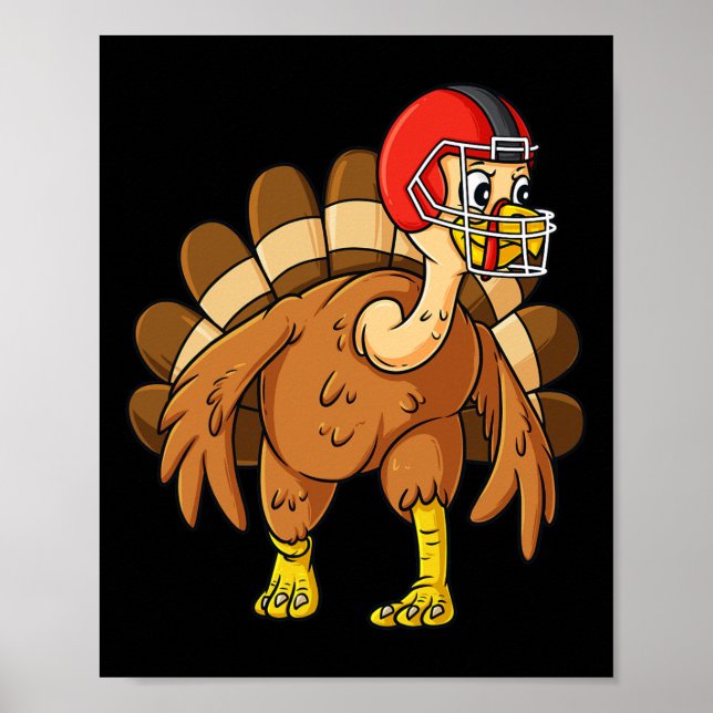 Affiche Thanksgiving Turkey Defensive End Football Boys Ki (Devant)