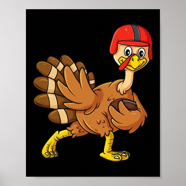 Affiche Thanksgiving Turkey Football Player Trophy Award P (Devant)