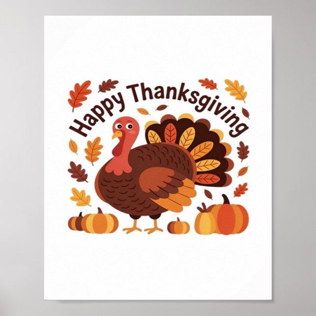 Affiche Thanksgiving Turquie - Automne Vacances Classic Ov (Devant)