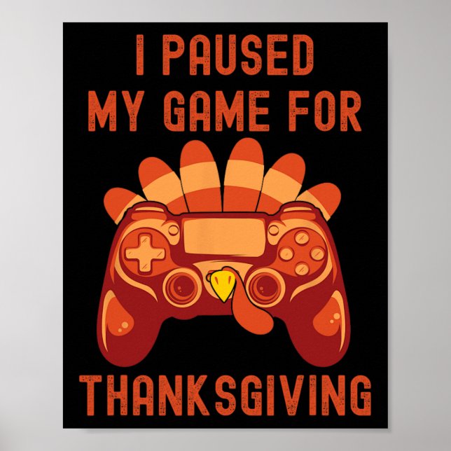 Affiche Thanksgiving Turquie contrôleur de jeu garçons (Devant)