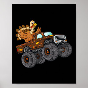 Affiche Thanksgiving Turquie équitation Monster Truck Boys