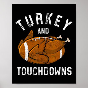 Affiche Thanksgiving Turquie Et Touchdowns Football Hommes