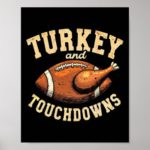 Affiche Thanksgiving Turquie Et Touchdowns Football Hommes