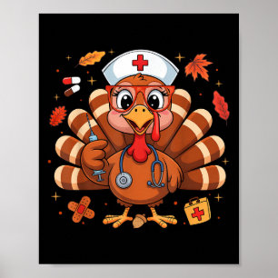 Affiche Thanksgiving Turquie Infirmière infirmière femmes
