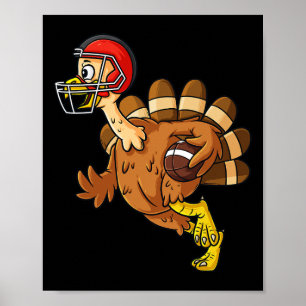 Affiche Thanksgiving Turquie Runback Football Boys Kid