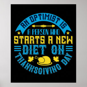 Affiche Thanksgiving - Un Optimiste lance un nouveau régim