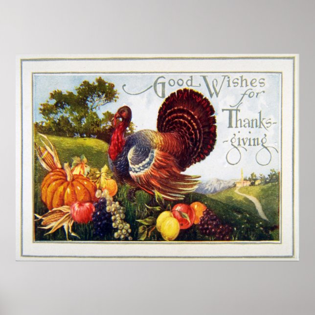 Affiche Thanksgiving vintage Turquie (Devant)