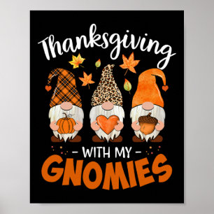 Affiche Thanksgiving With My Gnomie Leopard Women Teacher