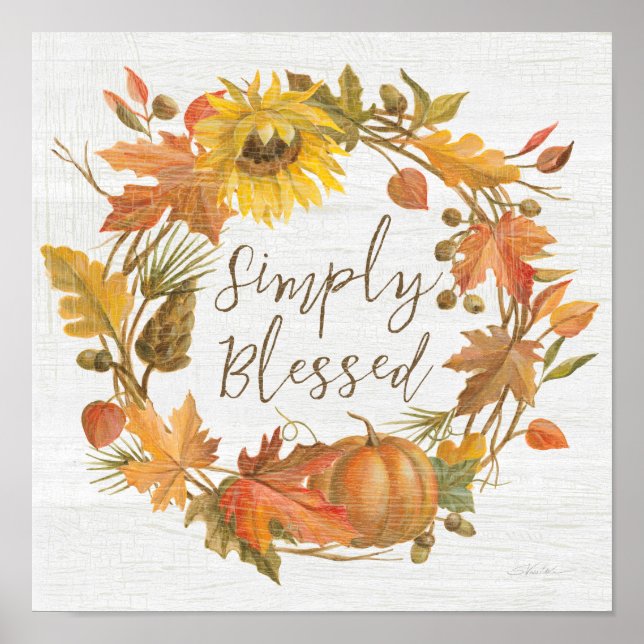 Affiche Thanksgiving Wreath - Simply Blessed (Devant)