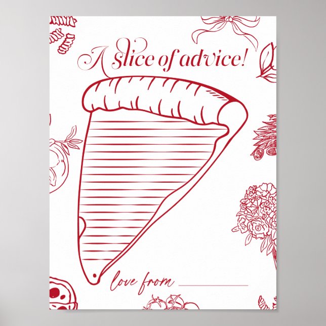 Affiche That's Amore Bridal Shower a slice of advice (Devant)